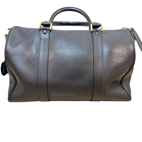 Authentic CHANEL Caviar Leather Large Bowler Bag Travel Bag Duffle Black CC Tote - Picture 3 of 13